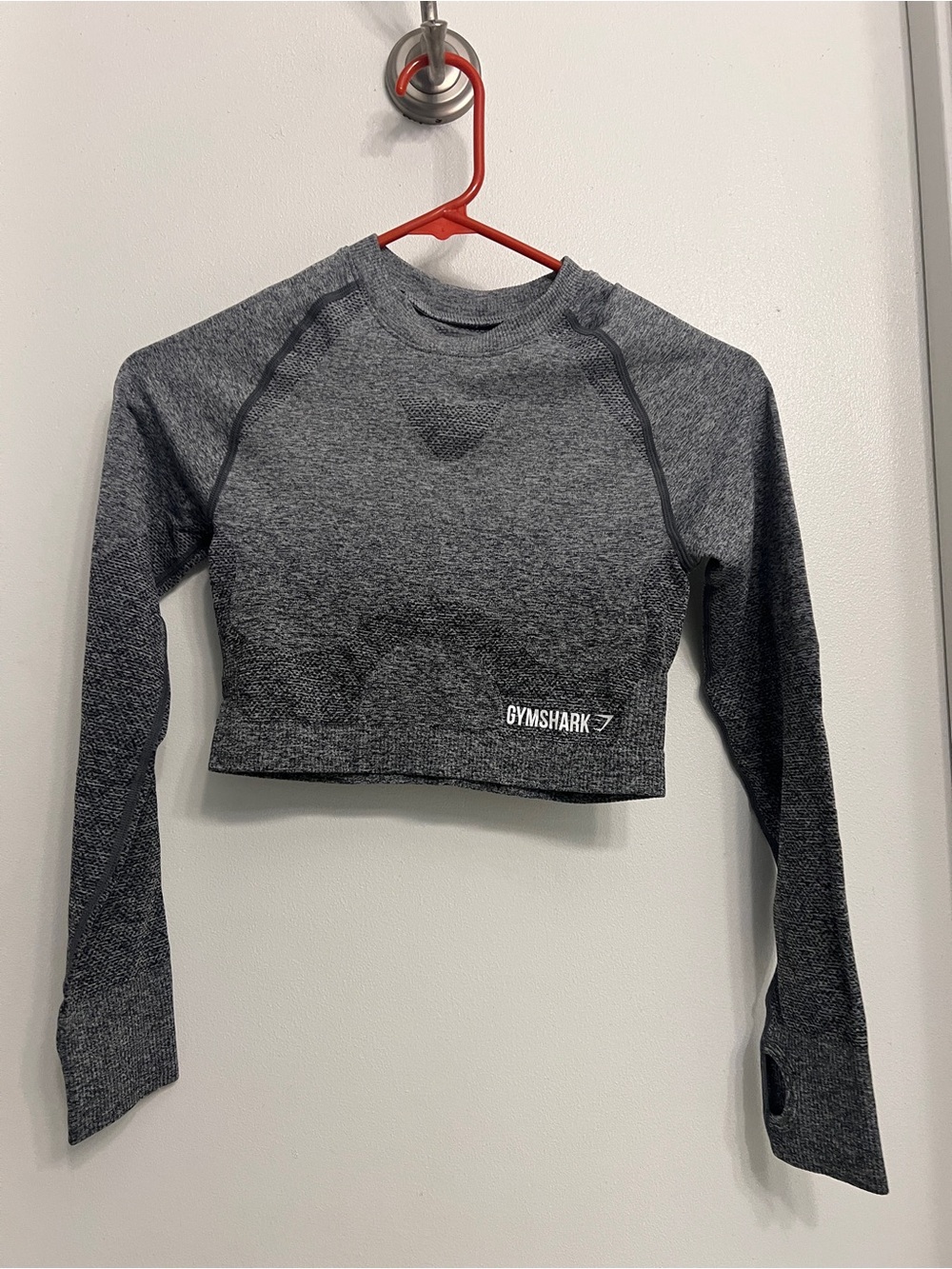 Gym shark Gray Crop Long Sleeves